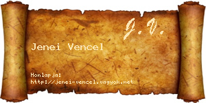 Jenei Vencel névjegykártya